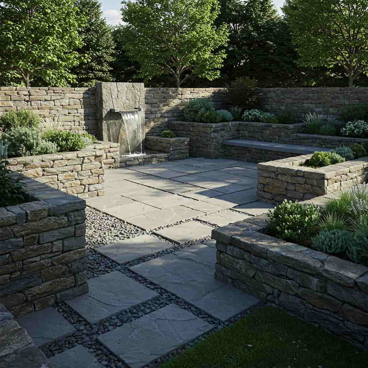 Diseños para tu casa de jardines con piedras