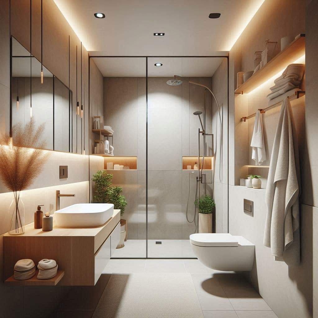 Diseño minimalista de baños pequeños modernos