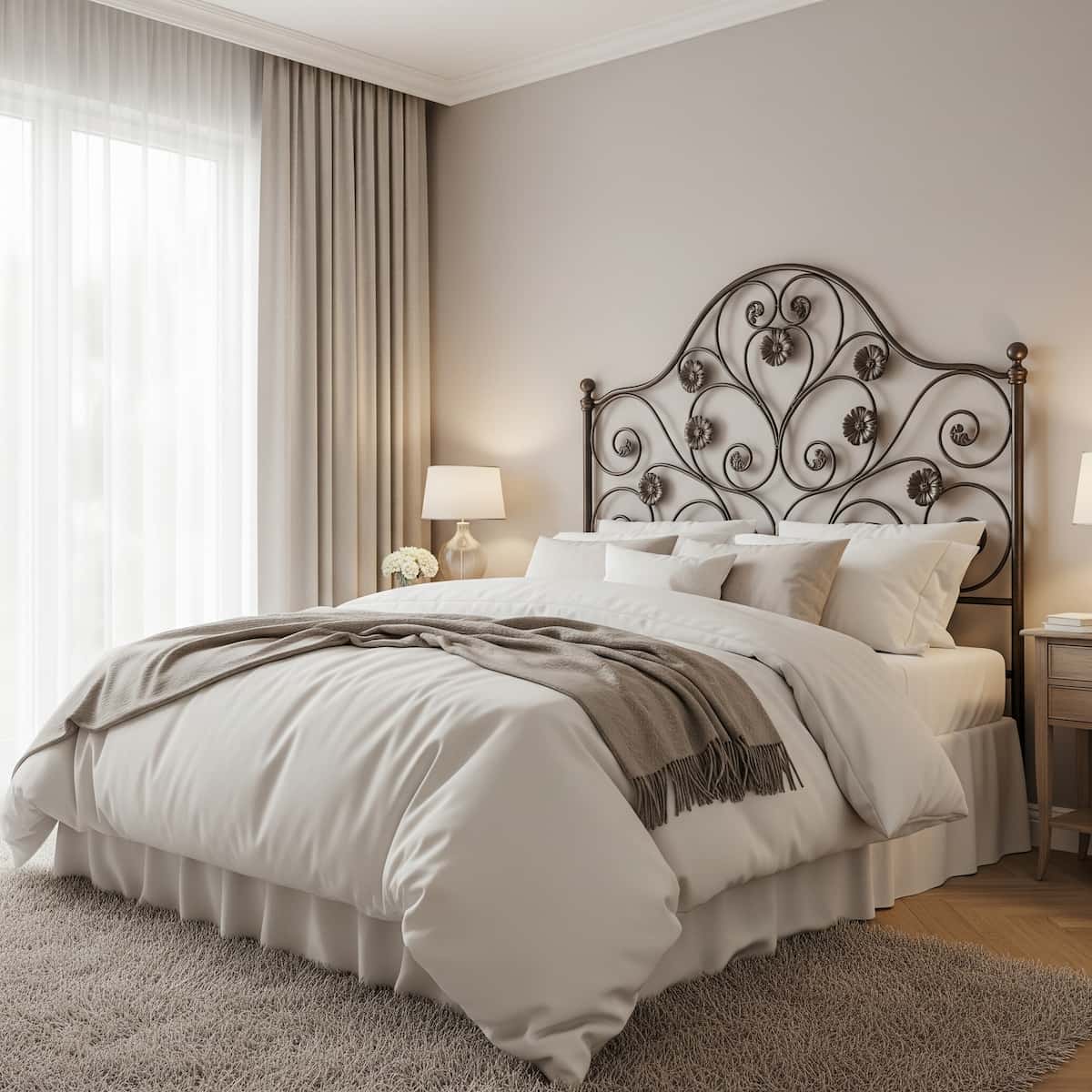 Cómo decorar un dormitorio con cabecero de forja