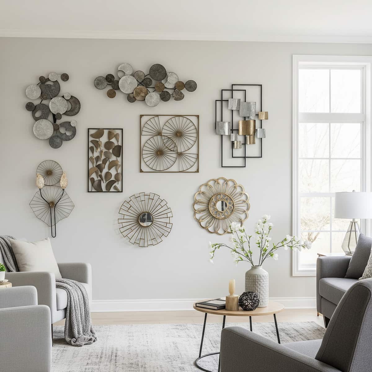 decoración de pared con metal
